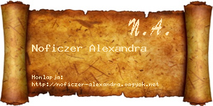 Noficzer Alexandra névjegykártya